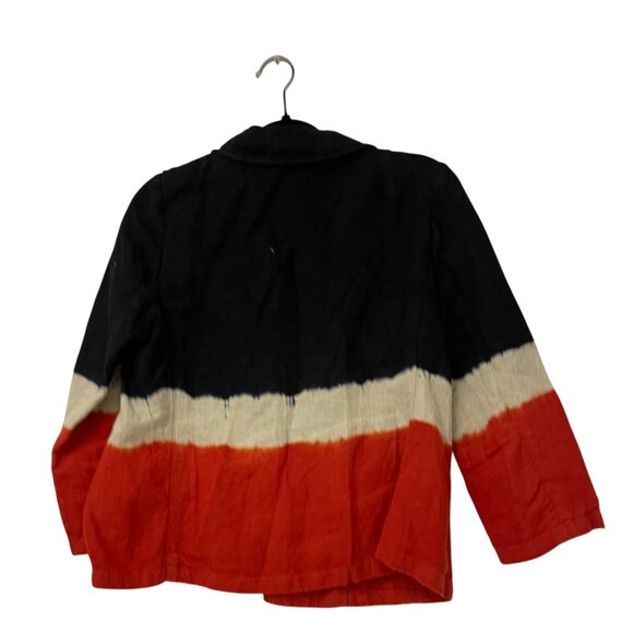 Michael Kors Womens Blazer Suit Jacket Size 8 Multicolor Tie Dye 100% Linen - Picture 3 of 9